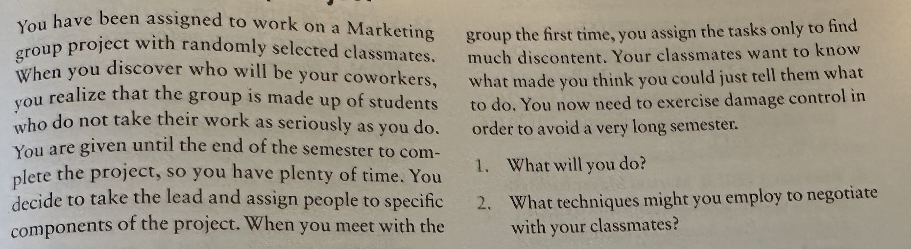 Solved You have been assigned to work on a Marketing group | Chegg.com