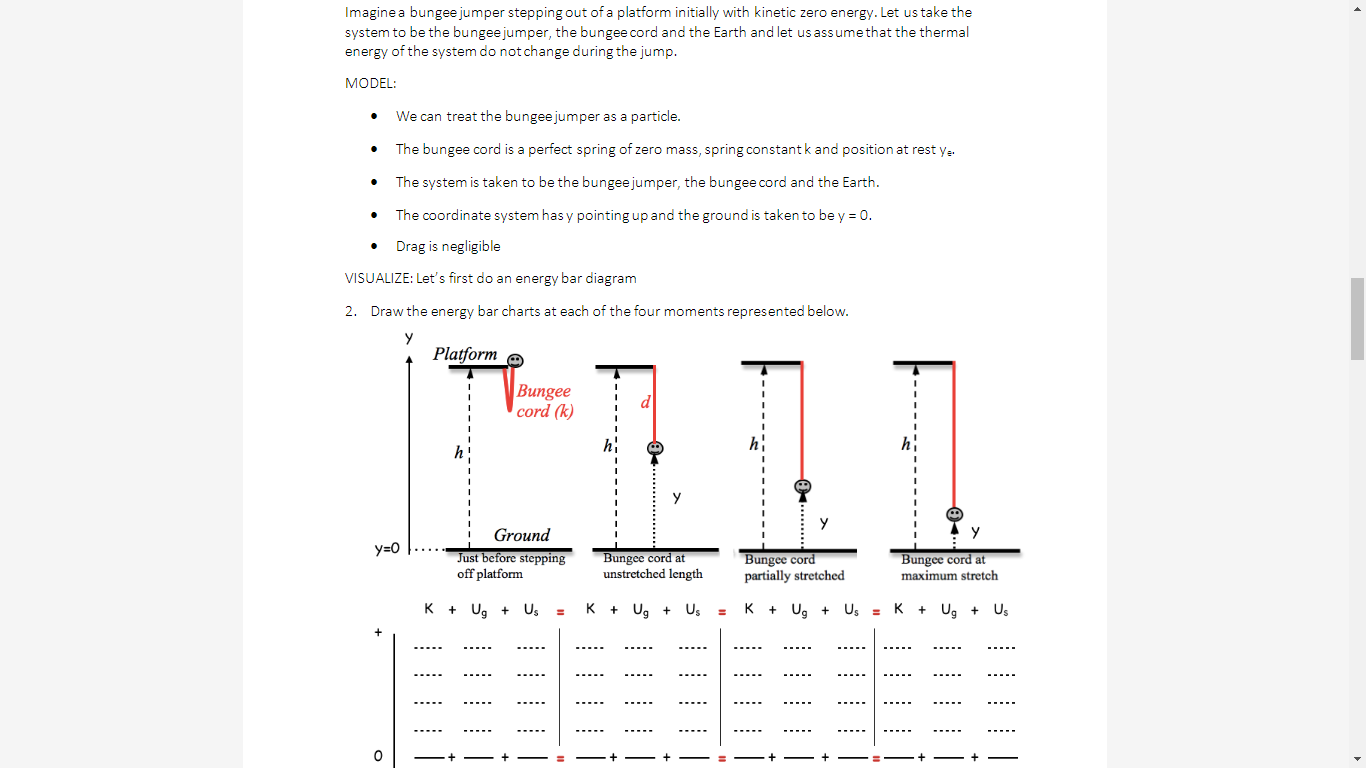 Solved Imagine a bungeejumper stepping out of a platform