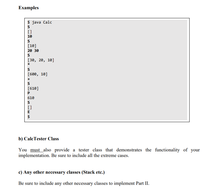 Solved a) Calculator (Cale) Class You task is to implement a | Chegg.com