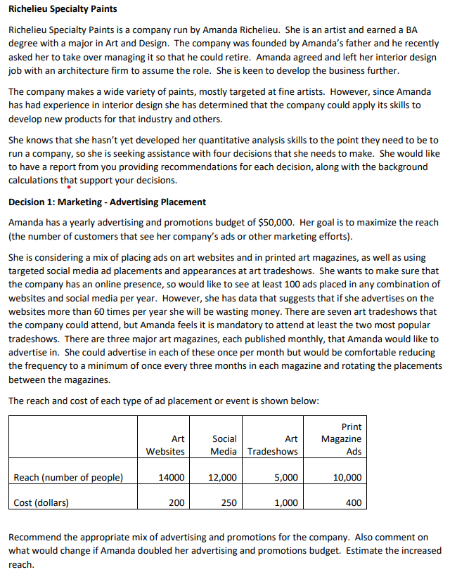Solved Formulate the linear programming model for the | Chegg.com