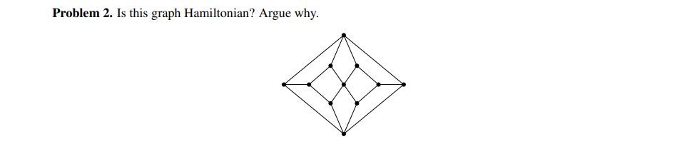 Solved Problem 2. Is this graph Hamiltonian? Argue why. | Chegg.com