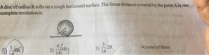 Solved A disc of radius R rolls on a rough horizontal | Chegg.com
