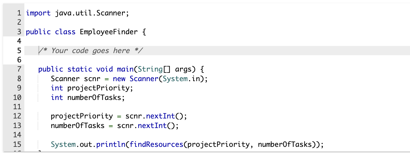 Solved Define a method findResources() that takes two | Chegg.com