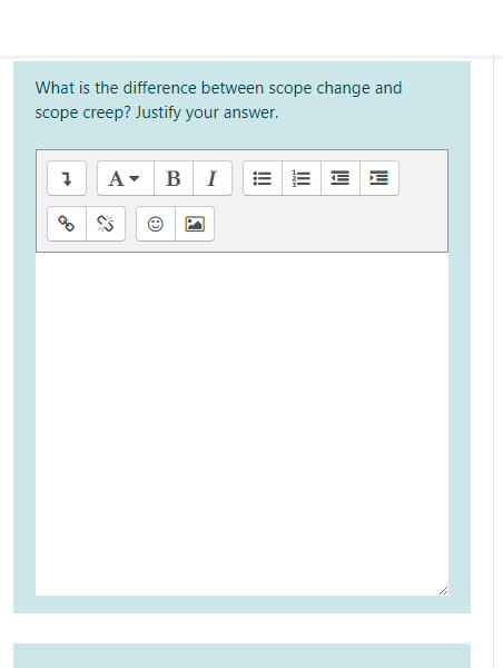 Solved What is the difference between scope change and scope | Chegg.com