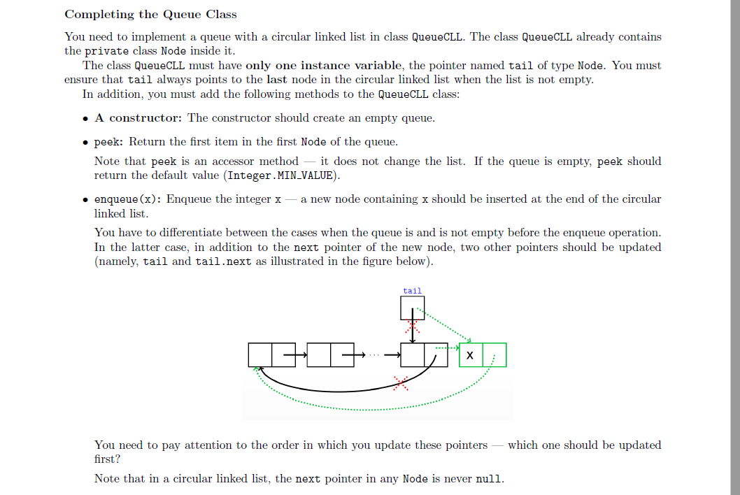 Solved Objective To implement a queue as a circular linked | Chegg.com