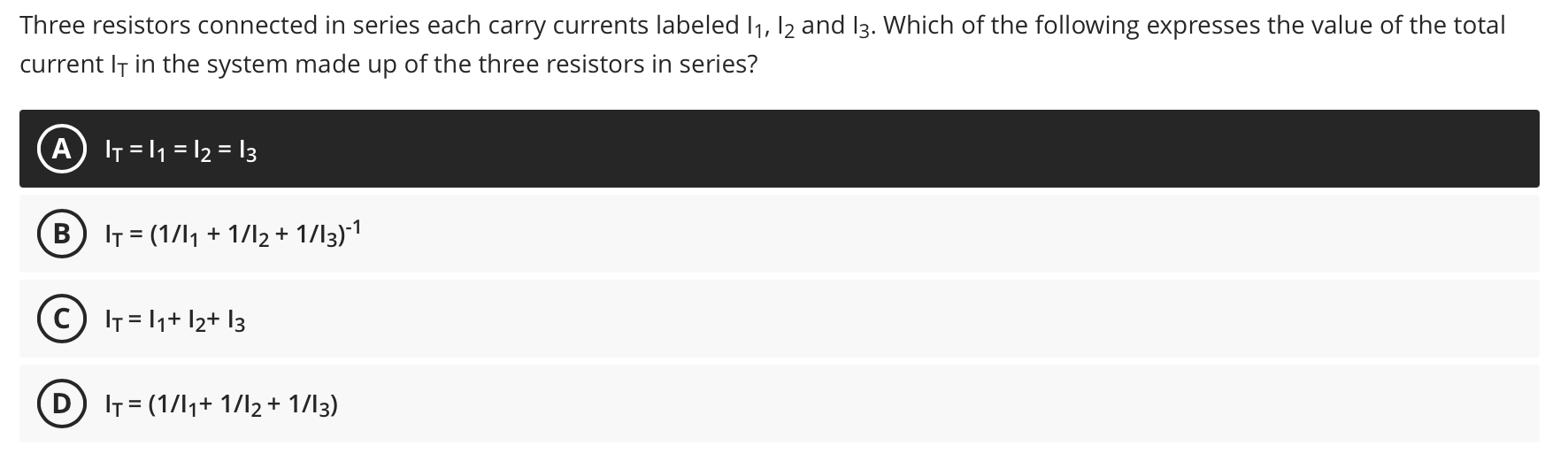 Solved Three resistors connected in series have individual