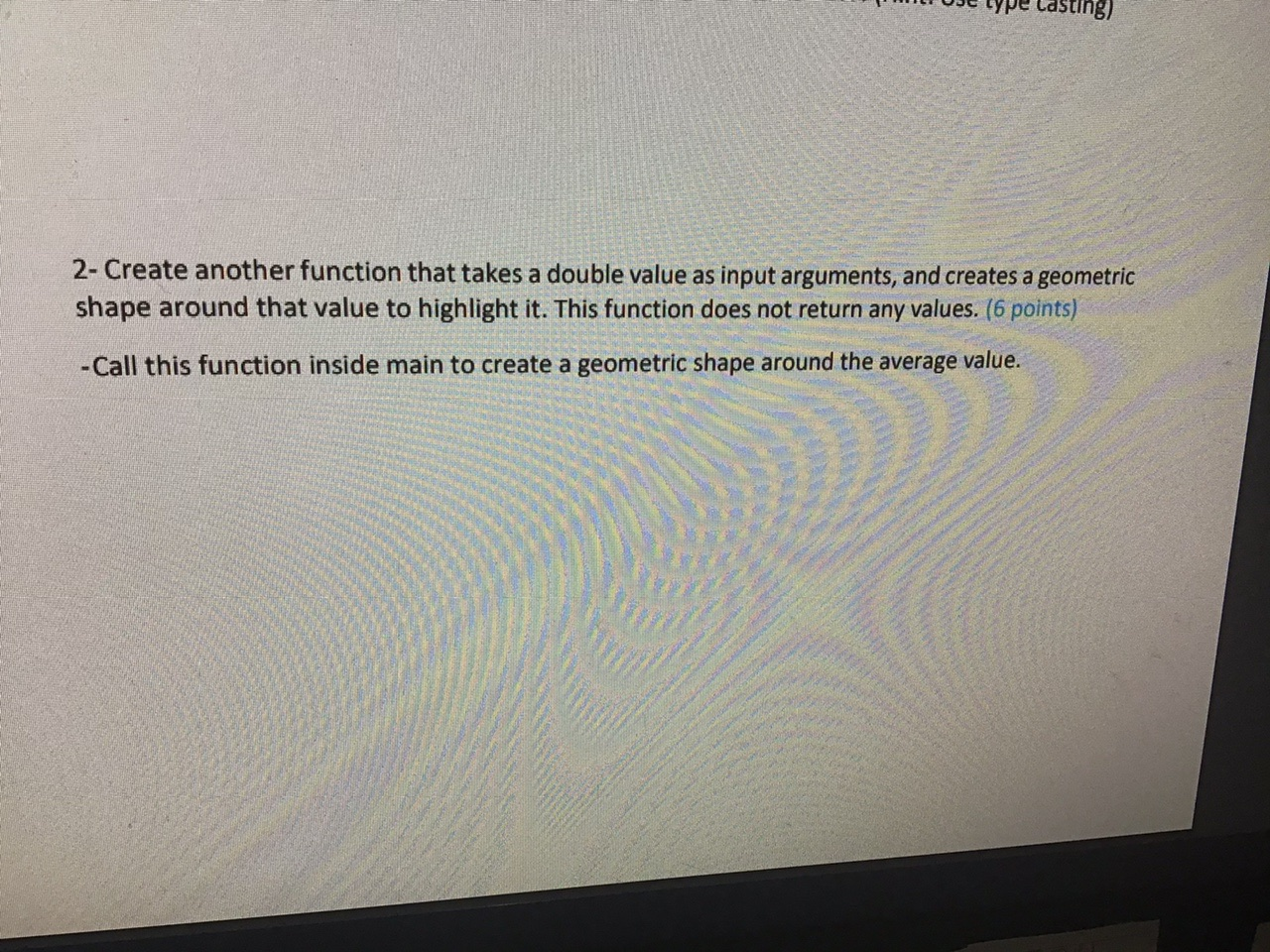 Casting) 2- Create another function that takes a | Chegg.com