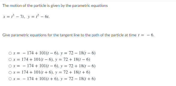 Solved The motion of the particle is given by the parametric | Chegg.com