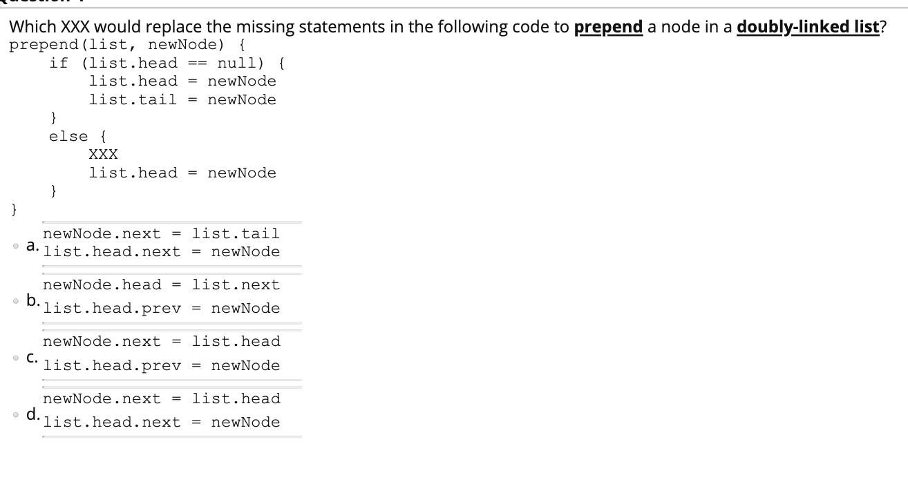 Solved Which Xxx Would Replace The Missing Statements In Chegg Com