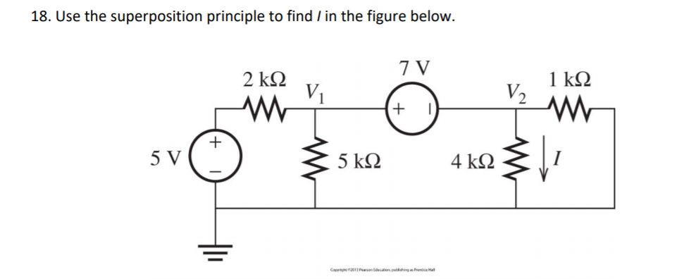 Solved 18. Use the superposition principle to find / in the | Chegg.com