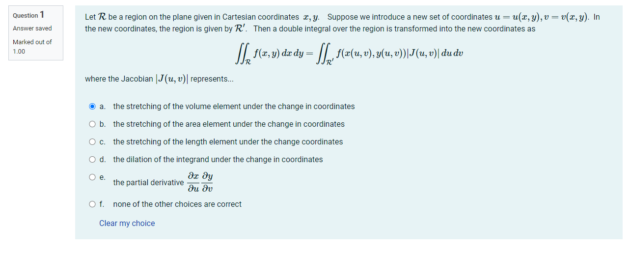 Solved Question 1 Let R Be A Region On The Plane Given In Chegg Com