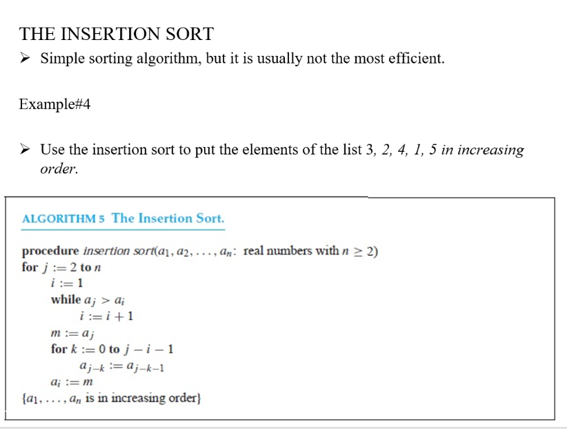 Python Insertion Sort Program