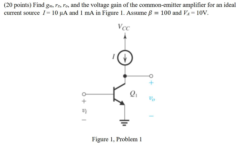 Solved (20 points) Find gm, , To, and the voltage gain of | Chegg.com