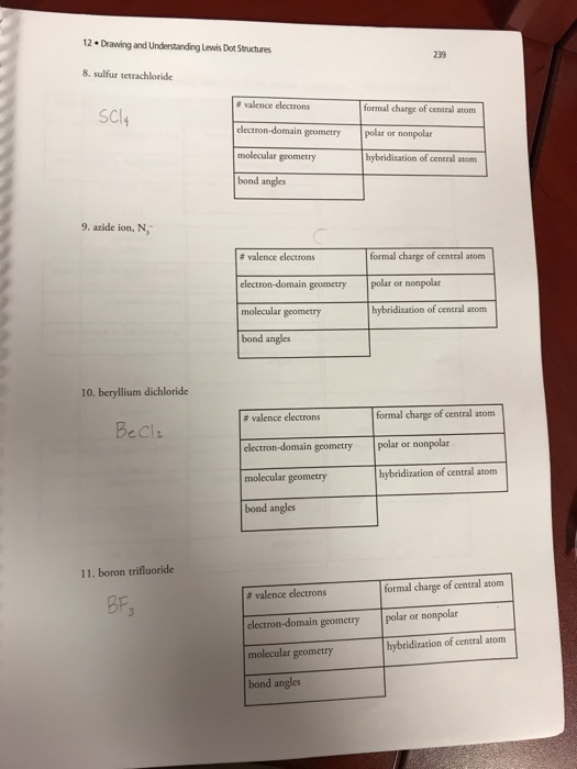 Solved 2 Drawing And Understanding Lewis Dot Structures 241 