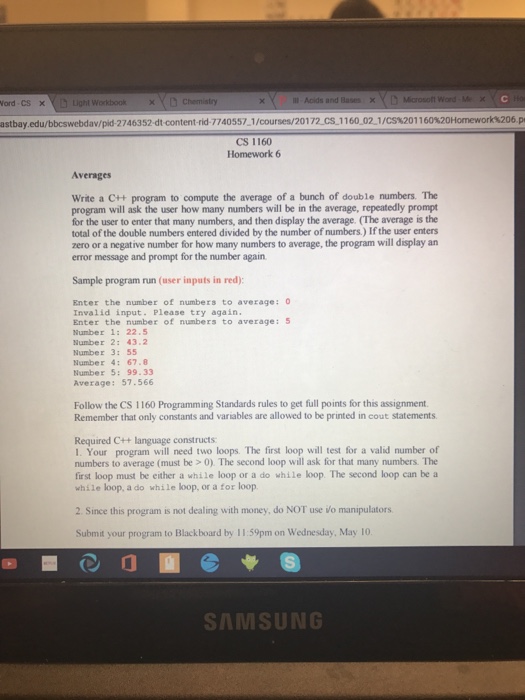 Solved With a C++ program to compute the average of a bunch | Chegg.com