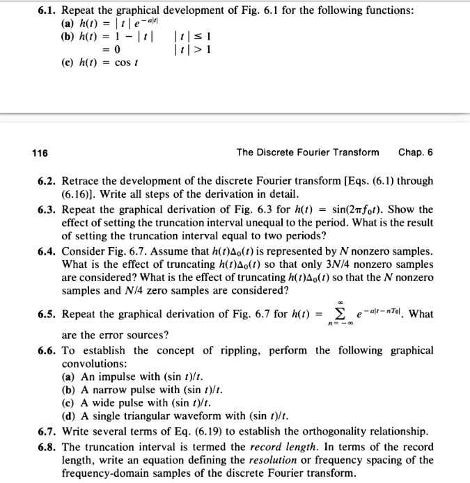 Solved Please help me solve 6.1, 6.3, 6.5, 6.8, 6.10, | Chegg.com