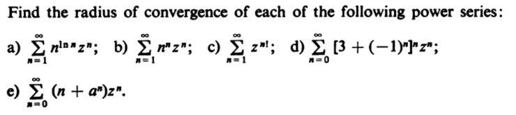 Solved Find The Radius Of Convergence Of Each Of The Foll Chegg Com