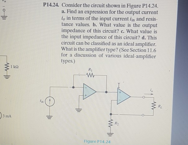 Solved P14.24. Consider the circuit shown in Figure P14.24. | Chegg.com