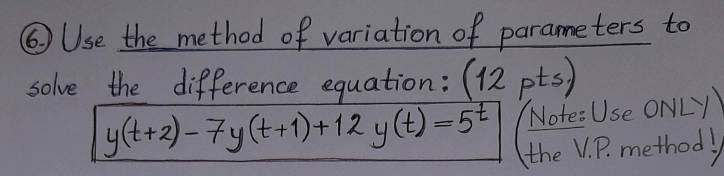 Solved © Use the method of variation of parameters to solve | Chegg.com