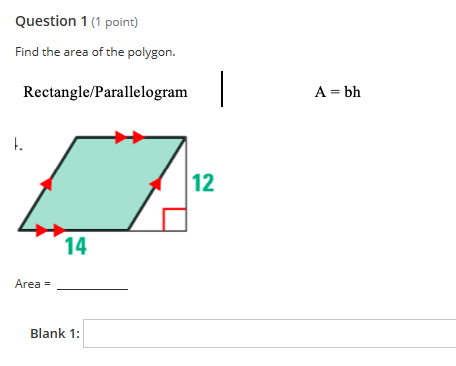 Solved Question 1 (1 point) Find the area of the polygon. | Chegg.com