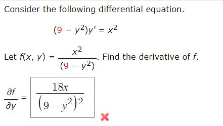 Solved Consider the following differential equation. (9 - | Chegg.com