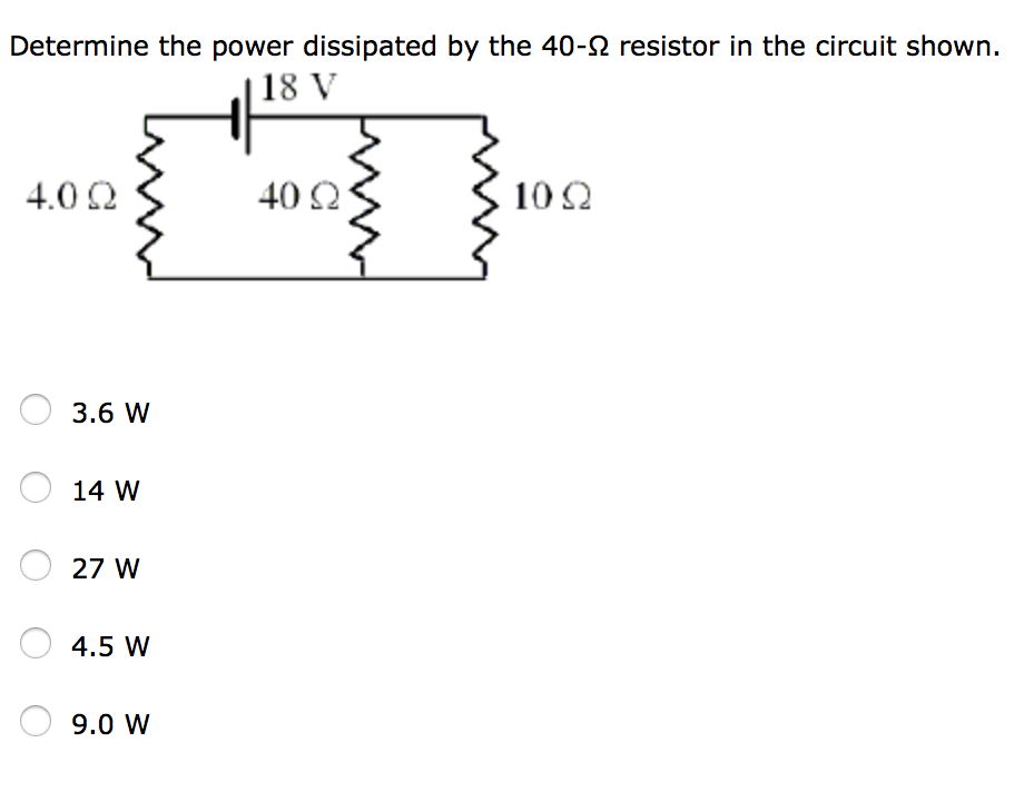 Solved Determine The Power Dissipated By The 40-2 Resistor | Chegg.com