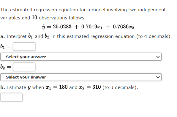 Solved B: The Following Estimated Regression Equation Is | Chegg.com