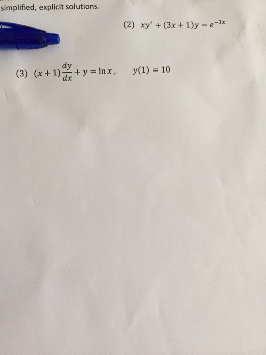 solved-xy-3x-1-y-e-3x-x-1-dy-dx-y-ln-x-chegg
