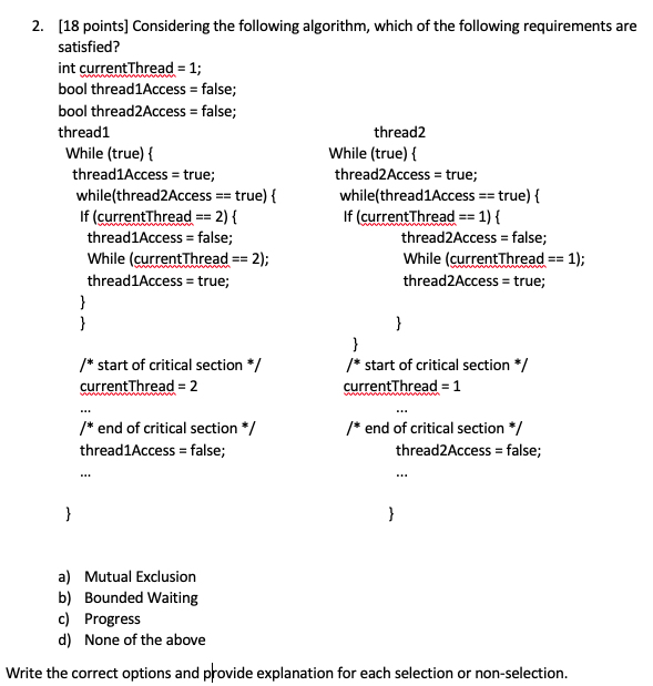Solved 2. [18 points] Considering the following algorithm, | Chegg.com