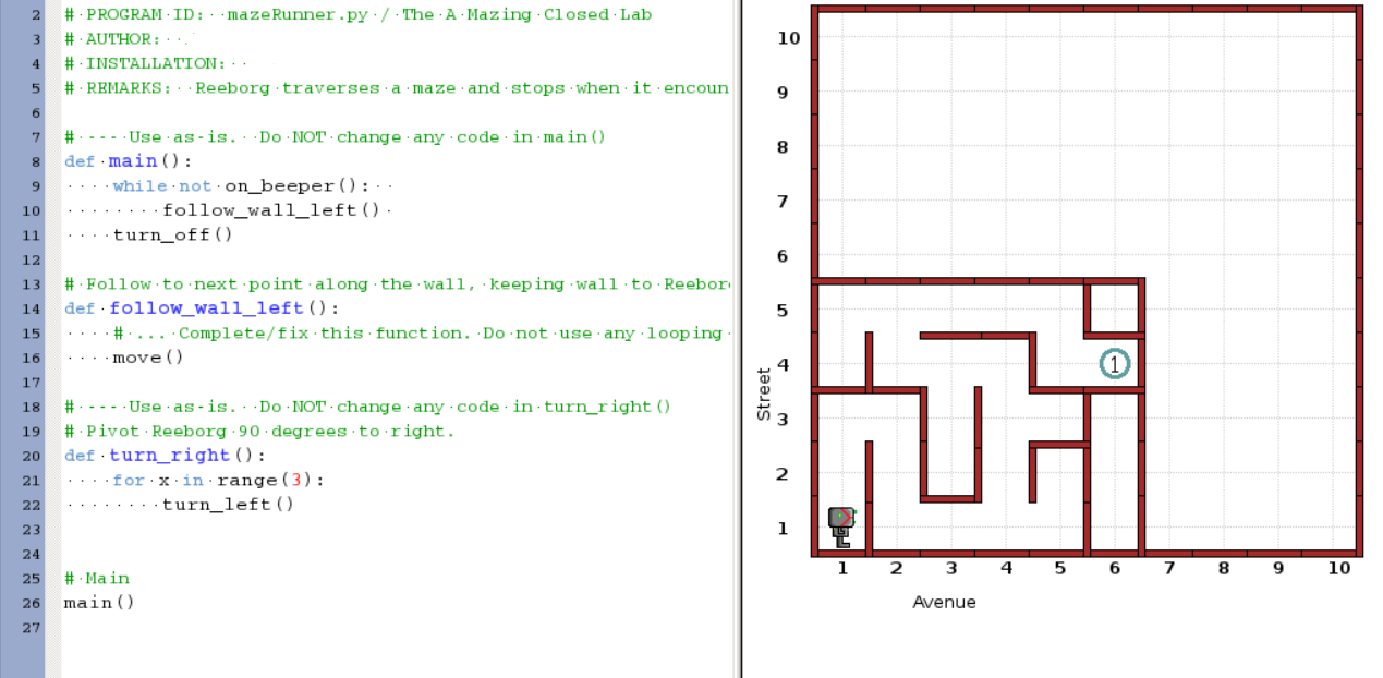 2 3 10 # PROGRAMID: : maze Runner .py / The A Mazing. | Chegg.com
