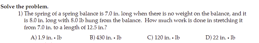 Spring Balance Question Solved Solve the problem. 1) The spring of a spring balance | Chegg.com