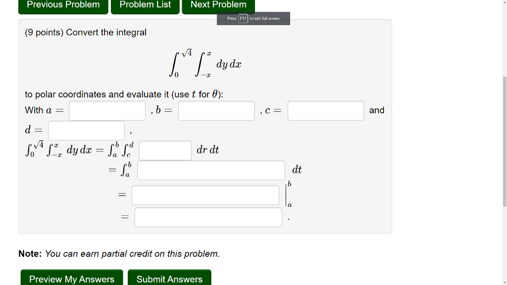 solved-convert-the-integral-4-0-x-xdydx-04-xxdydx-to-polar-chegg