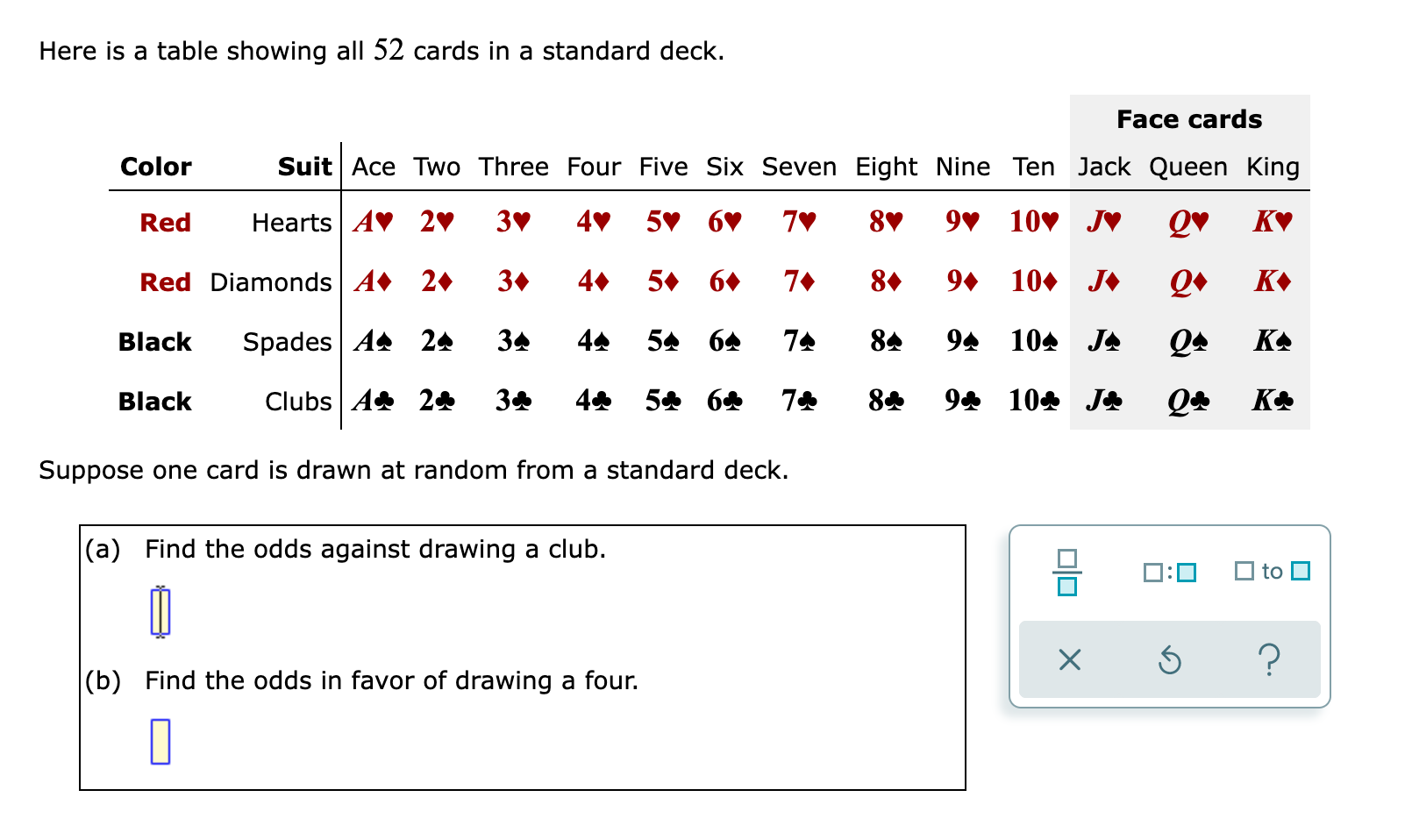 solved-here-is-a-table-showing-all-52-cards-in-a-standard-chegg