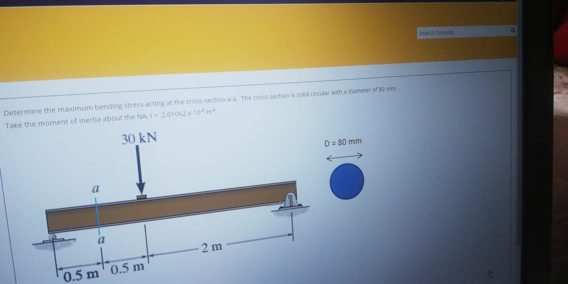 Solved Search Courses Determine The Maximum Bending Stress | Chegg.com