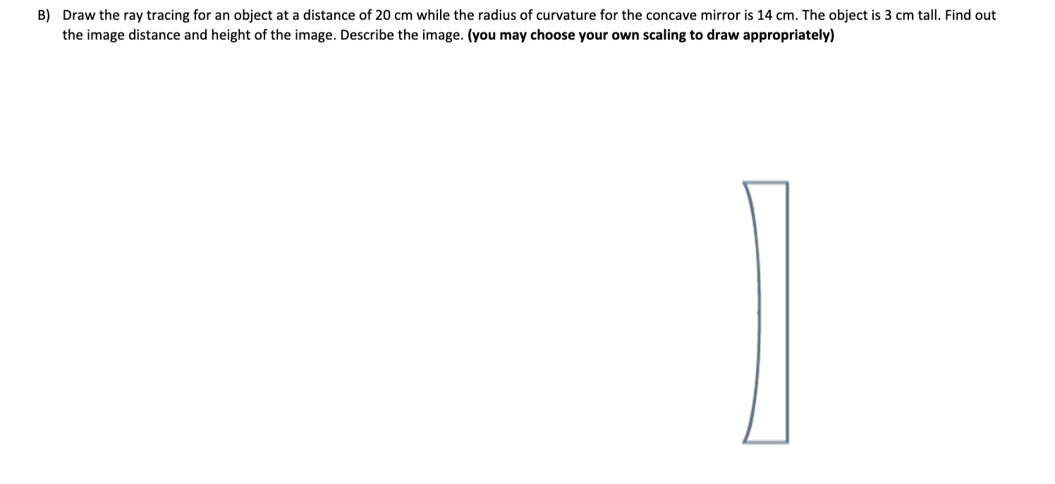 Solved A) Draw the ray tracing for an object at a distance | Chegg.com