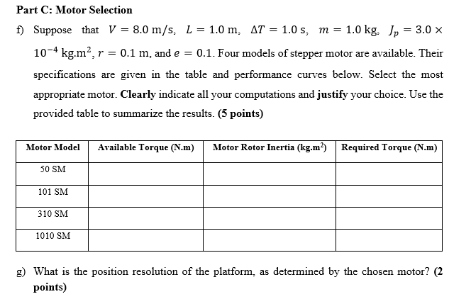 Part B Kinetics The Platform Is Moved Using A Mec Chegg Com