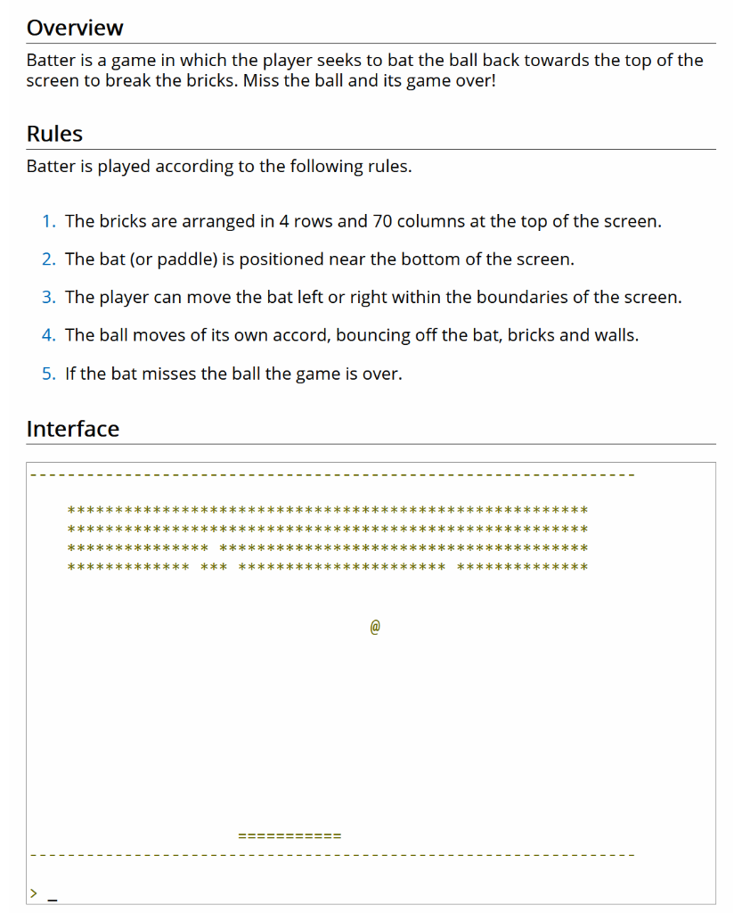 Using Python, create the game 