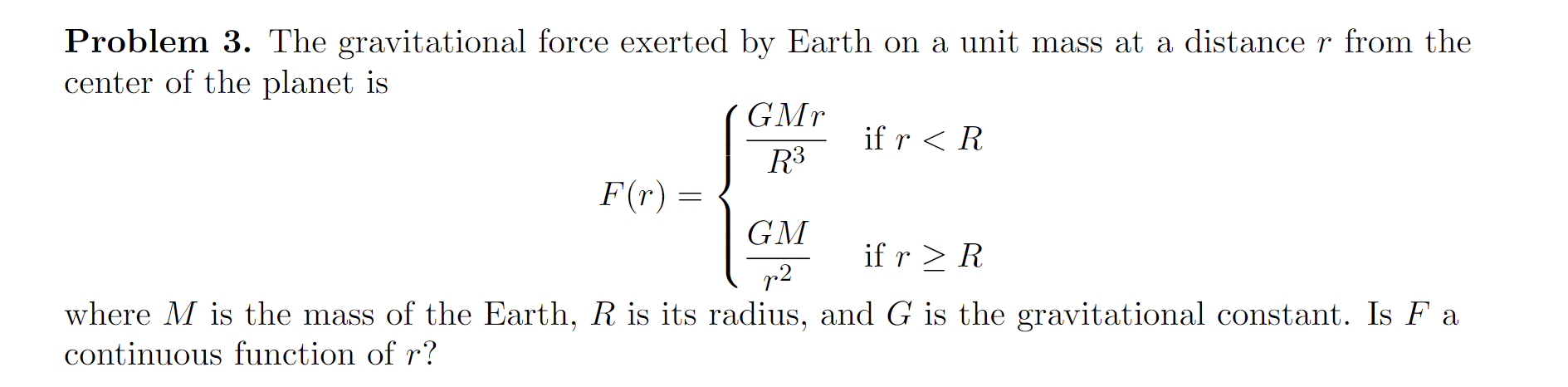 solved-problem-3-the-gravitational-force-exerted-by-earth-chegg