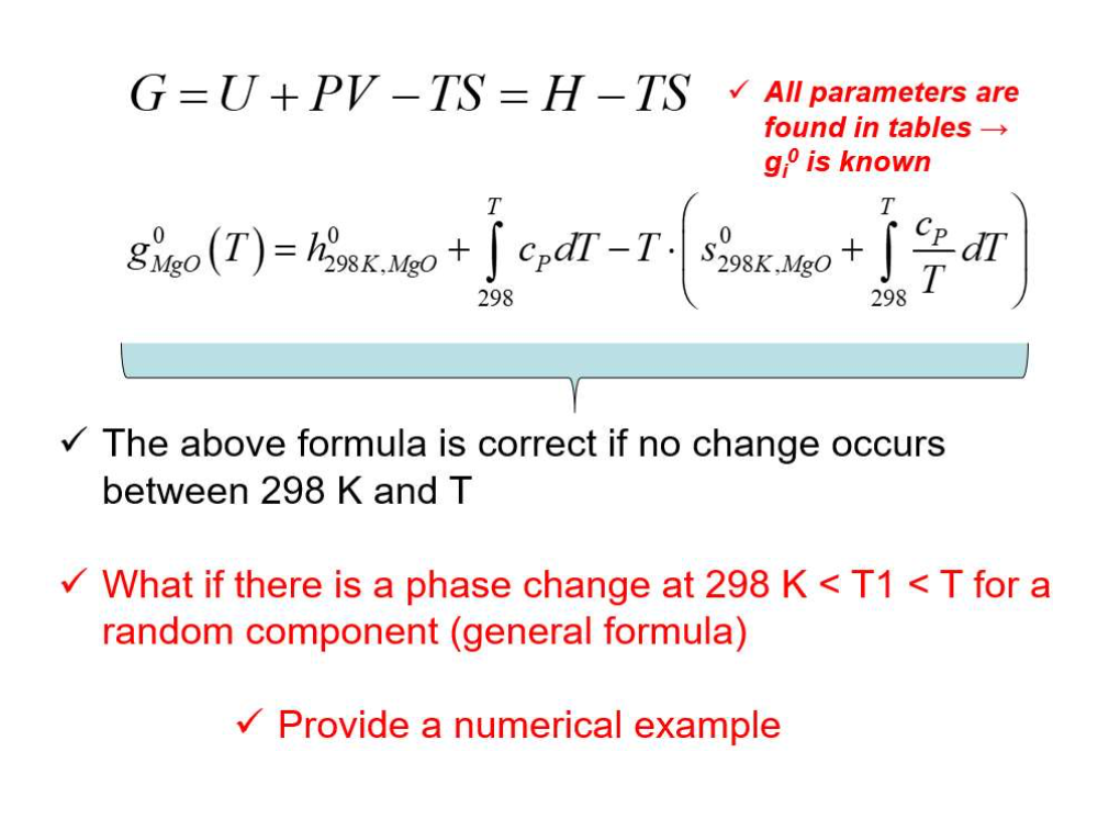 Solved G U Pv Ts H Ts All Parameters Are Found In Chegg Com