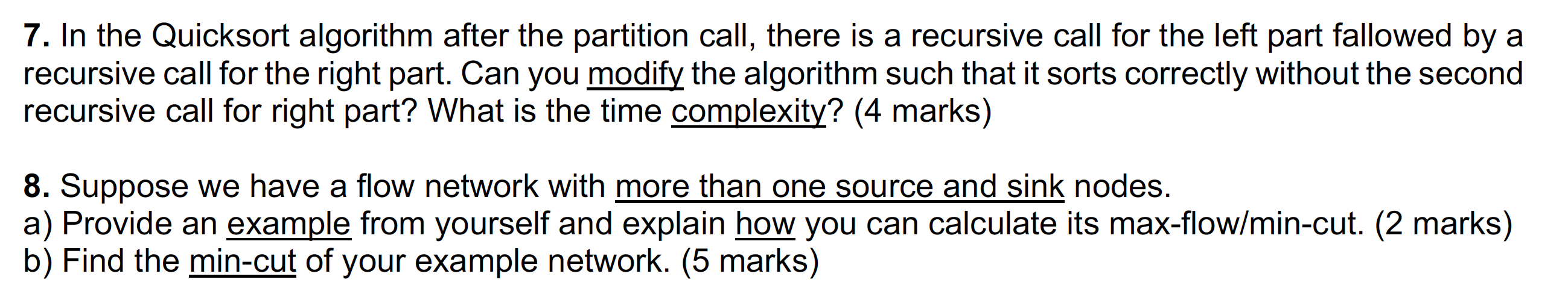 Solved 7. In the Quicksort algorithm after the partition | Chegg.com