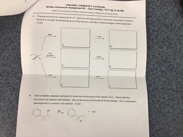 Solved ORGANIC CHEMISTRY II (CHE250) Written Homework | Chegg.com