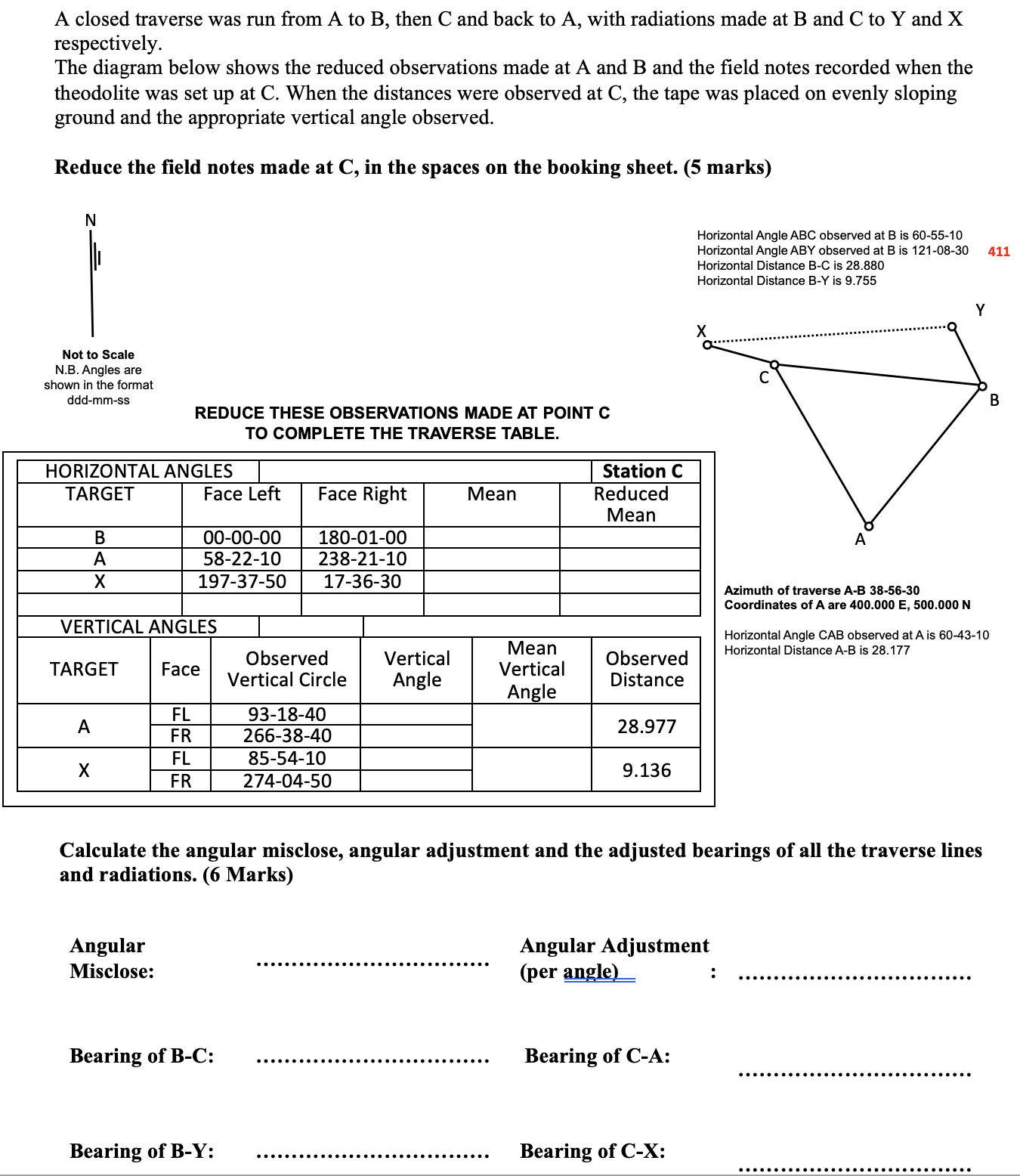 Solved SURVEYING QUESTION (photo Of Closed Traverse And | Chegg.com