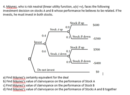 Risk Neutral Utility Function Example