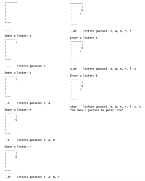 Solved In python I'm building a hangman game and I'm stuck | Chegg.com
