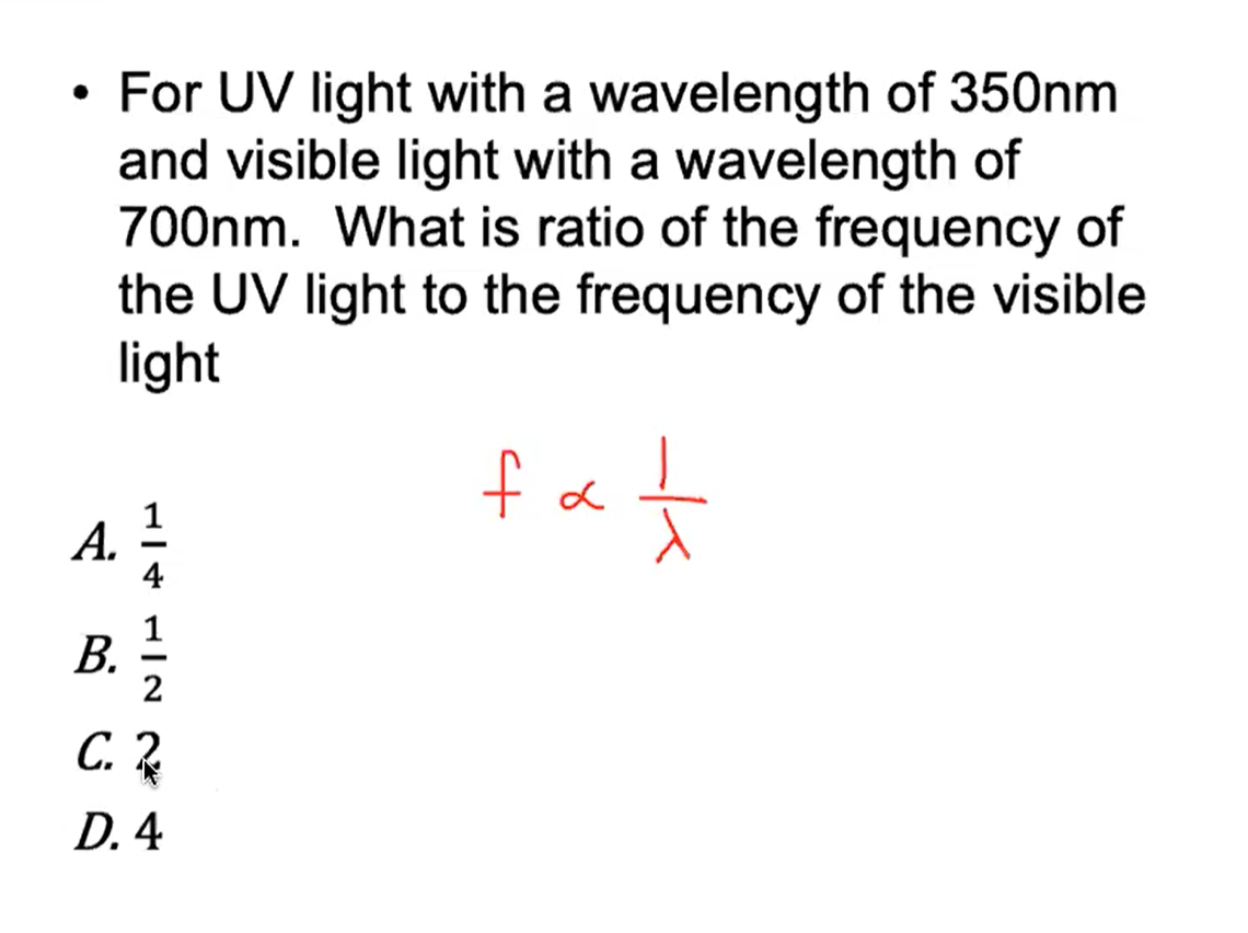 visible light with a wavelength of 550 nm