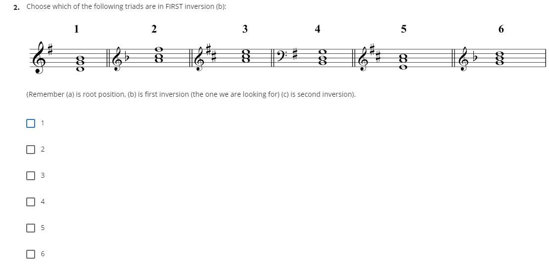 Solved 2. Choose which of the following triads are in FIRST | Chegg.com