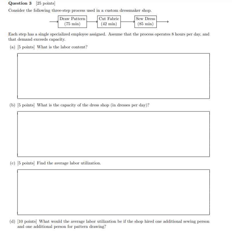 Solved Question 3 25 points) Consider the following | Chegg.com