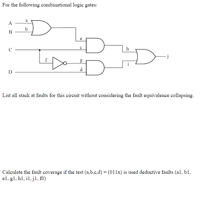 Solved For the following combinational logic gates: List all | Chegg.com