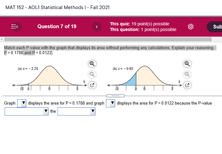 Solved MAT 152 - AOL1 Statistical Methods - Fall 2021 | Chegg.com