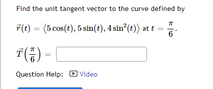 Solved Find the unit tangent vector to the curve defined by | Chegg.com